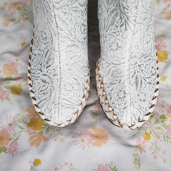 Handmade Mexican Leather Platform Booties - Picture 3 of 12